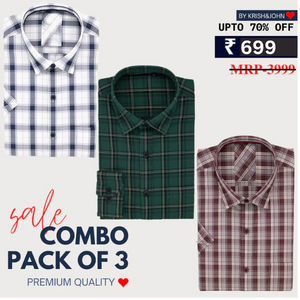 Office Essentials: 3-Pack Premium Cotton Formal Shirts – Tailored Fit, Full Sleeves & Pockets ( FS-167)