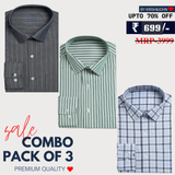 Office Essentials: 3-Pack Premium Cotton Formal Shirts – Tailored Fit, Full Sleeves & Pockets ( FS-162) (Copy)